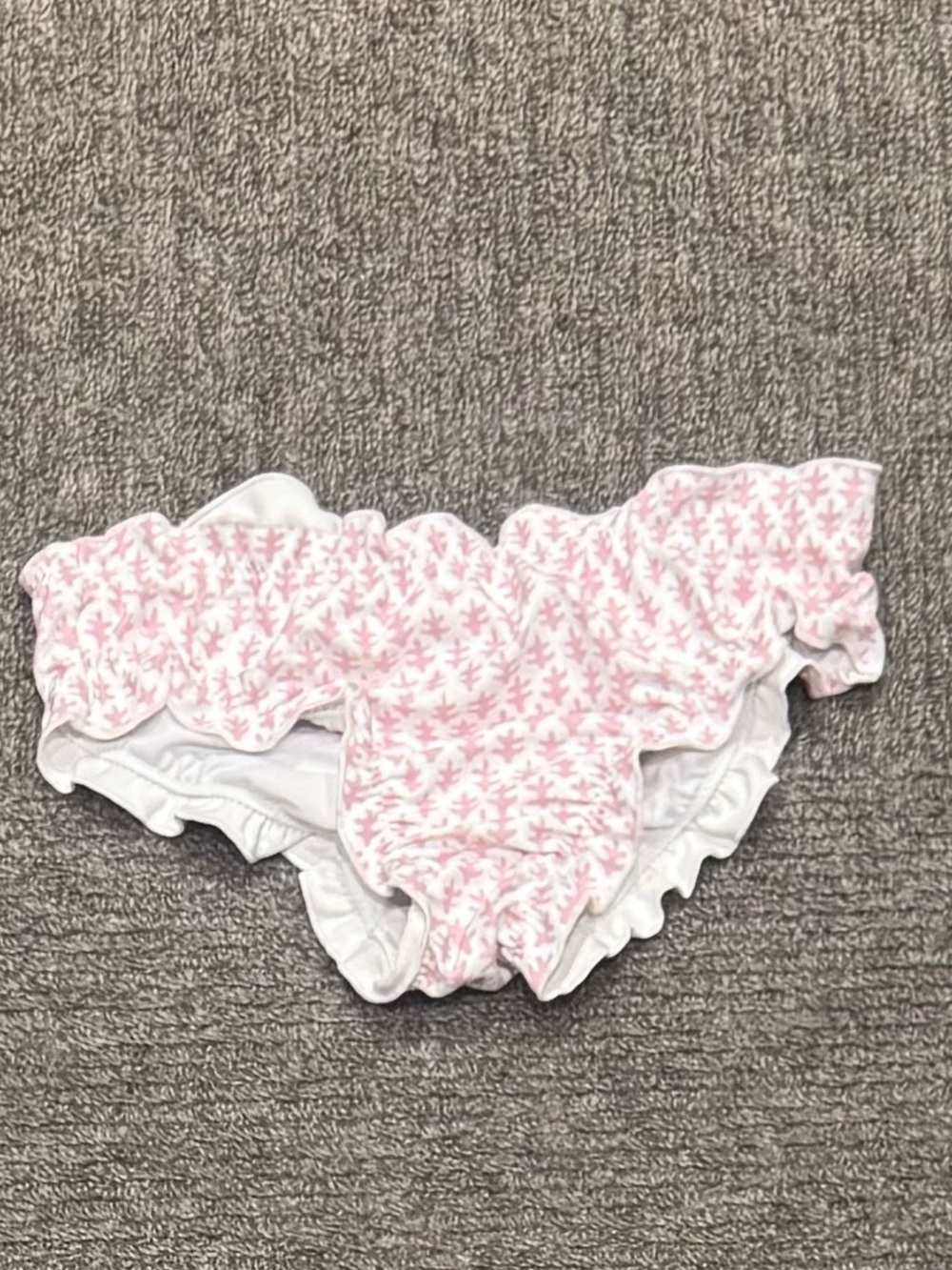 Girls Pink Ruffle Swim Bottoms - Printed Kids Swimwear